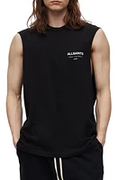 AllSaints Underground Crewneck Sleeveless T-Shirt Jet Black at Nordstrom,