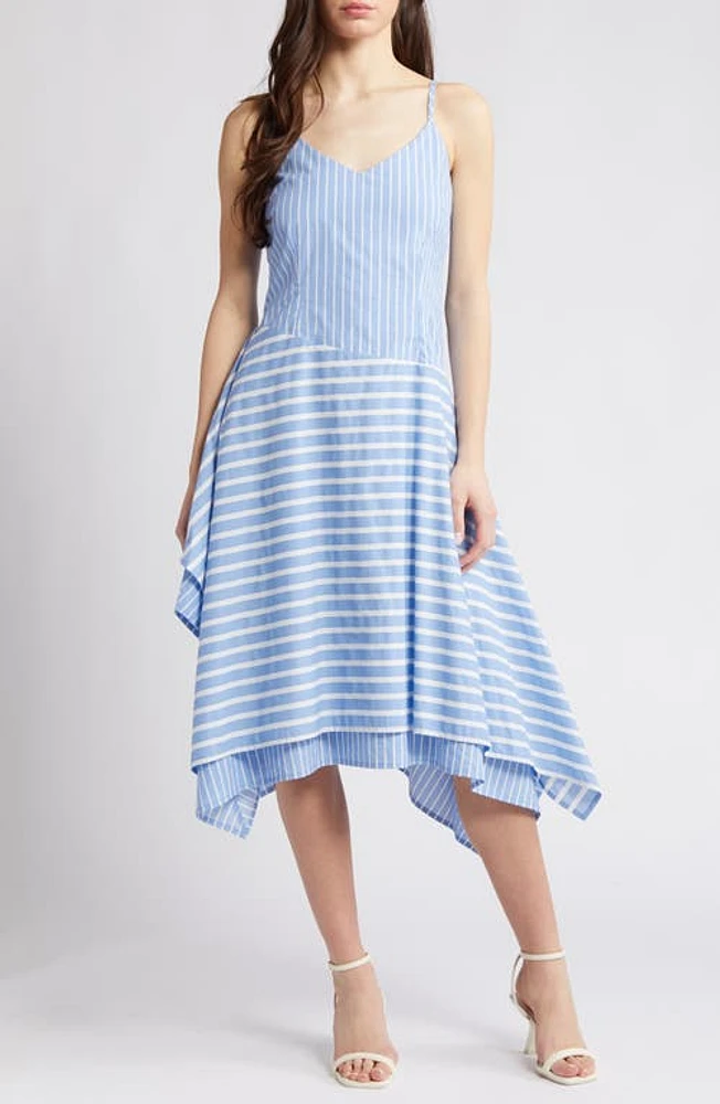 Du Paradis Stripe Sleeveless Midi Dress Banker Bengal at Nordstrom,