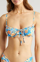 Kulani Kinis Ruched Floral Underwire Bikini Top Havana Heat at Nordstrom,