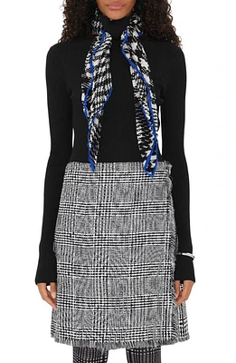 burberry Scarf Detail Rib Turtleneck Sweater Black at Nordstrom,