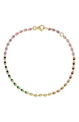 Bony Levy Iris Rainbow Sapphire Bracelet in 18K Yellow Gold at Nordstrom, Size 7