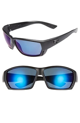 Costa Del Mar Tuna Alley 60mm Polarized Sunglasses in Blackout/Blue Mirror at Nordstrom