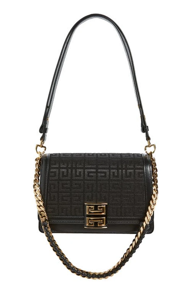 Givenchy Medium 4G Embroidered Canvas & Leather Bag in Black at Nordstrom