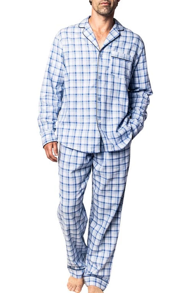 Petite Plume Seafarer Tartan Plaid Cotton Pajamas Blue at Nordstrom,