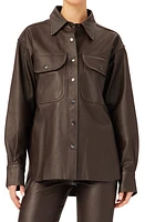 DL1961 Faye Leather Shirt Mahogany at Nordstrom,