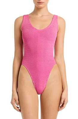 bond-eye Mara Low Back One-Piece Swimsuit in Wildberry Lurex at Nordstrom