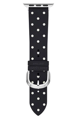 Kate Spade New York dot print 20mm silicone Apple Watch band in Black at Nordstrom