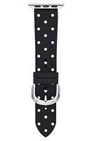 Kate Spade New York dot print 20mm silicone Apple Watch band in Black at Nordstrom