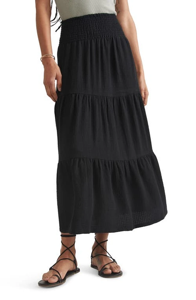 Marine Layer Corinne Double Cloth Maxi Skirt in Black at Nordstrom, Size X-Large