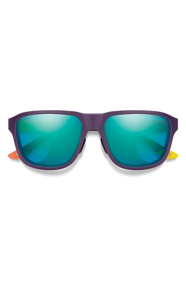 Smith Embark 58mm ChromaPop Polarized Square Sunglasses in Purple /Cinder /Opal at Nordstrom