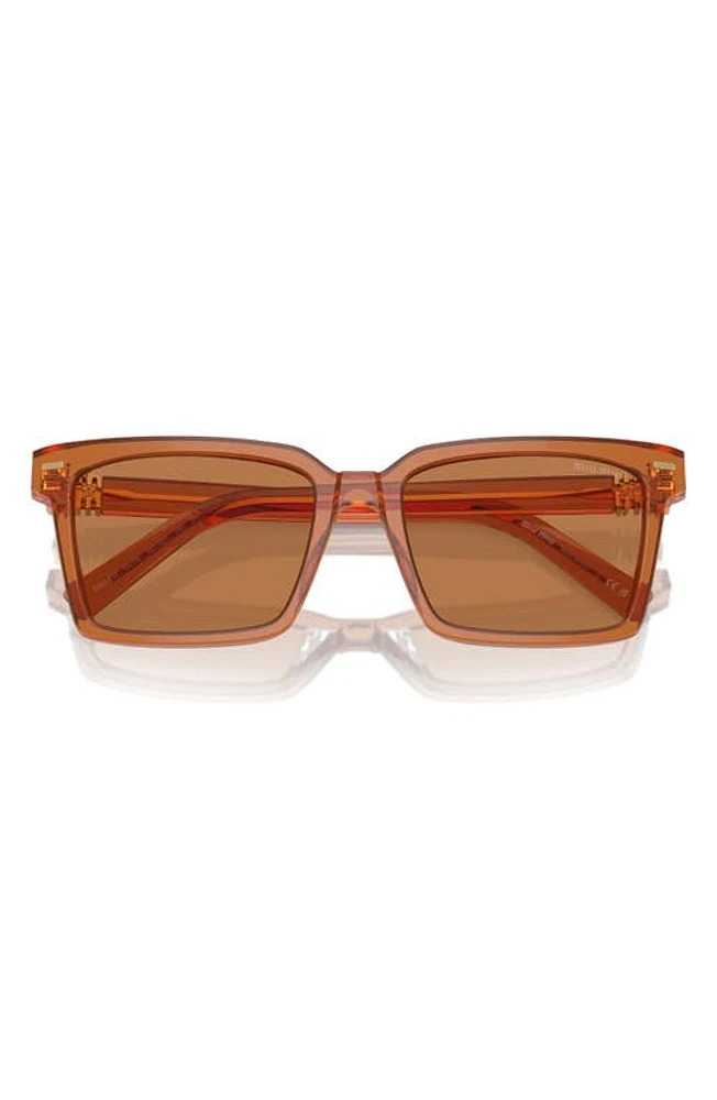 Miu Miu 55mm Rectangular Sunglasses in Brown at Nordstrom