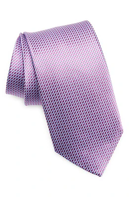 David Donahue Neat Silk Tie in Berry at Nordstrom