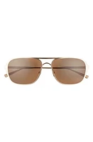 SALT. Yeager 60mm Polarized Aviator Sunglasses in Brushed Honey Gold/Brown at Nordstrom