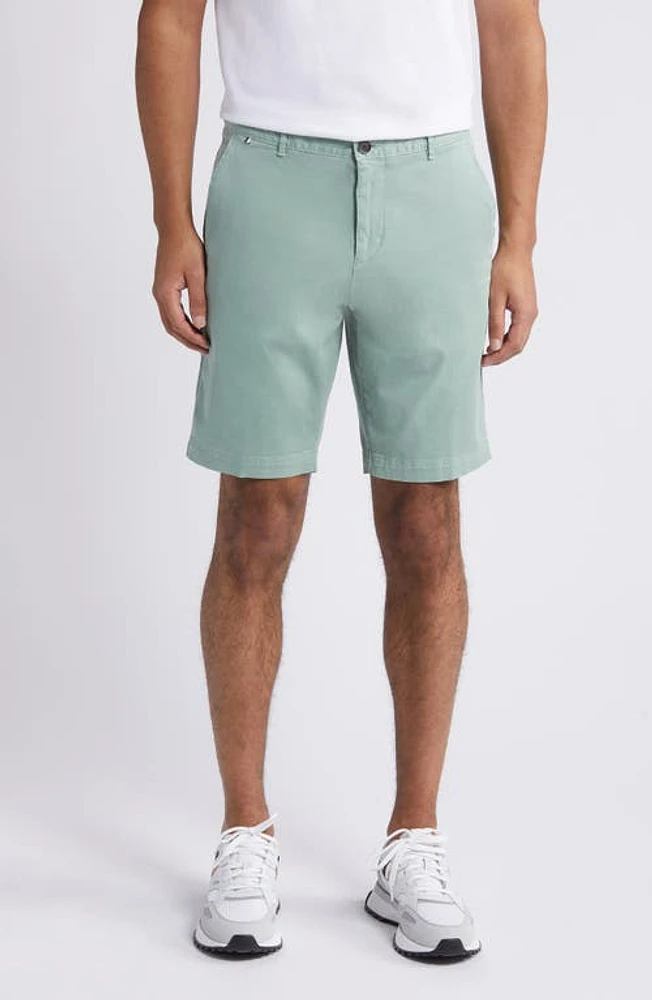 BOSS Slice Flat Front Shorts Open Green at Nordstrom,