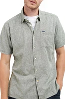 Barbour Nelson Linen & Cotton Button-Up Shirt Bleached Olive at Nordstrom,