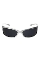 Fifth & Ninth Rocket 67mm Polarized Wraparound Sunglasses in Silver/Black at Nordstrom