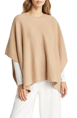 Vince Boiled Cashmere Knit Poncho in Camel at Nordstrom