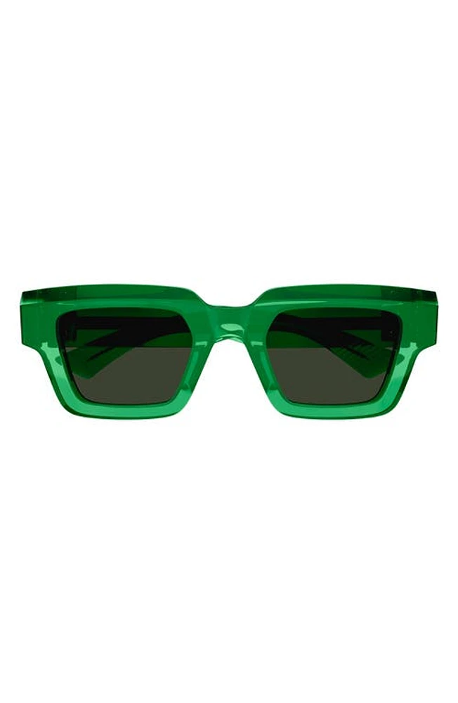 Bottega Veneta 49mm Rectangular Sunglasses in Green at Nordstrom