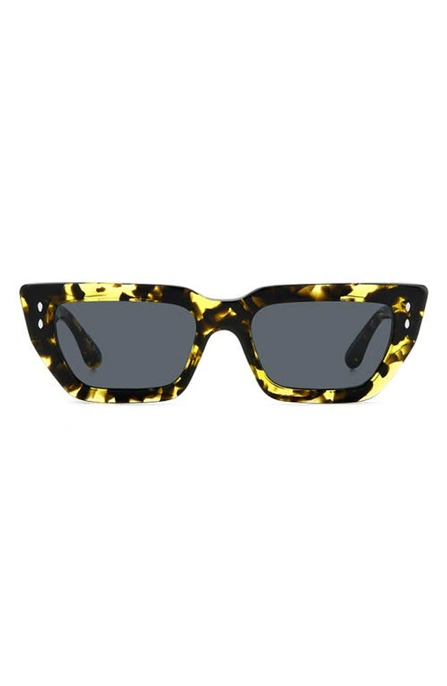 Isabel Marant 54mm Rectangular Sunglasses in Yellow Havana/Grey at Nordstrom