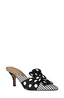 J. Reneé Mianna Kitten Heel Pointed Toe Mule Black/White Polka/Gingham at Nordstrom,