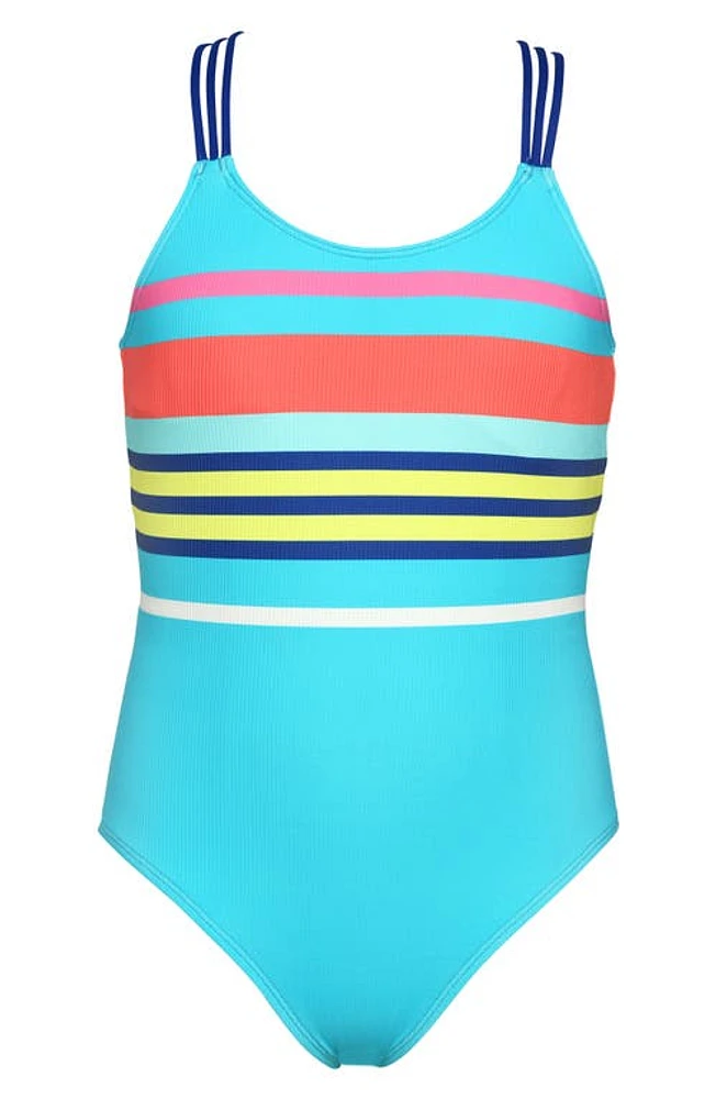 Hobie Kids' Sail Stripe One-Piece Swimsuit Blue Multi at Nordstrom,