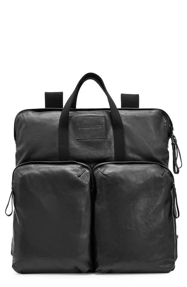 AllSaints Force Leather Backpack in Black at Nordstrom