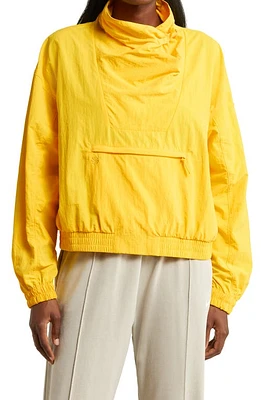 Nike Oversize Cowl Neck Nylon Pullover Jacket Tour Yellow/Vivid Sulfur at Nordstrom,