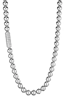 ManLuu Long Beaded Necklace in Sterling Silver at Nordstrom