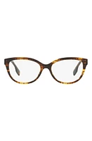 burberry Esme 52mm Square Optical Glasses in Striped Brown at Nordstrom