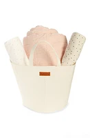 Babette Crib Blanket Gift Set in Pink Peony-Blue Stripe at Nordstrom