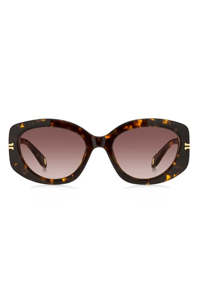 Marc Jacobs 56mm Gradient Rectangular Sunglasses in Havana/Brown Gradient at Nordstrom