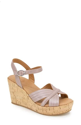 GENTLE SOULS BY KENNETH COLE Nomi Ankle Strap Platform Wedge Sandal Blush Metallic Cork at Nordstrom,