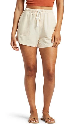 Roxy Sand & Sea Drawstring Cargo Shorts in Beige at Nordstrom, Size Medium