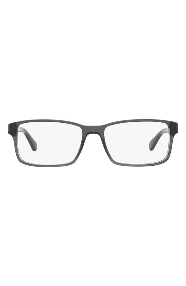 Polo Ralph Lauren 58mm Rectangular Optical Glasses in Black Crystal at Nordstrom