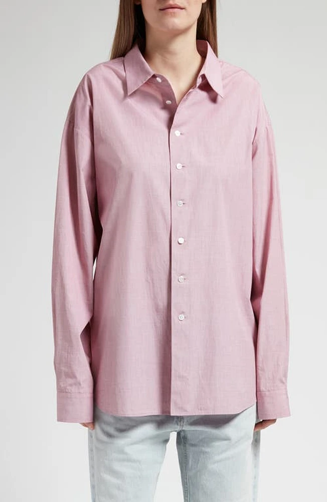 The Row Attica Cotton Button-Up Shirt Light Brick at Nordstrom,