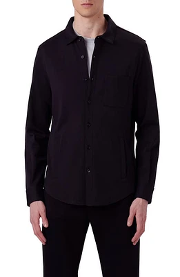 Bugatchi Cotton Shirt Jacket Caviar at Nordstrom,