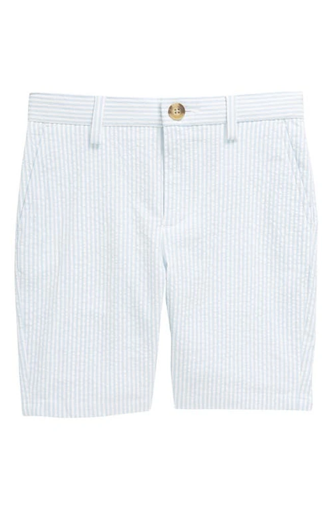 Nordstrom Kids' Stripe Seersucker Cotton Shorts Blue Frozen Pin at Nordstrom,