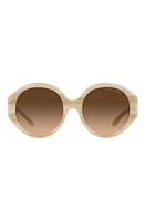 Ralph Lauren 56mm Round Sunglasses in Cream at Nordstrom