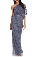 Adrianna Papell Sequin One-Shoulder Gown Dusty at Nordstrom,