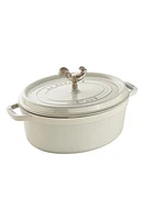 Staub 5.75-Quart Oval Coq Au Vin Enameled Cast Iron Dutch Oven in White Truffle at Nordstrom