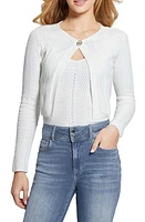 GUESS Cecilia Cotton Blend Pointelle Cardigan at Nordstrom,