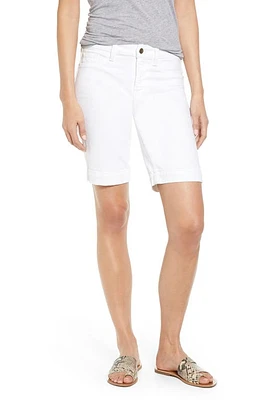 JEN7 by 7 For All Mankind High Waist Denim Bermuda Shorts in White at Nordstrom, Size 0