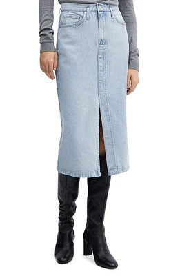 MANGO Denim Midi Skirt Light Blue at Nordstrom,