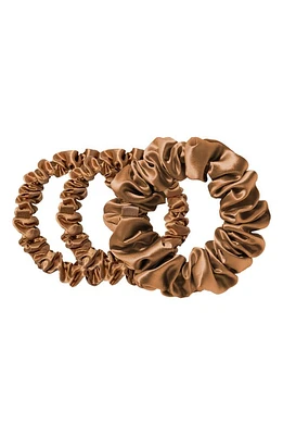 Black Slipsilk 3-Pack Silk Scrunchies Set in Copper at Nordstrom