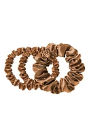 Black Slipsilk 3-Pack Silk Scrunchies Set in Copper at Nordstrom