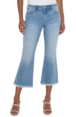 Liverpool Los Angeles Hannah Frayed Crop Flare Jeans Fawnskin at Nordstrom,