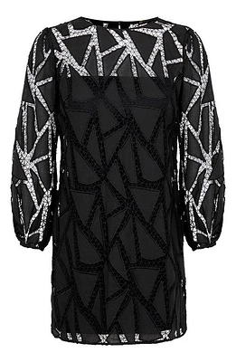 ViX Swimwear Julieta Cutwork Long Sleeve Cotton Blend Cover-Up Dress Black at Nordstrom,