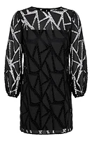 ViX Swimwear Julieta Cutwork Long Sleeve Cotton Blend Cover-Up Dress Black at Nordstrom,