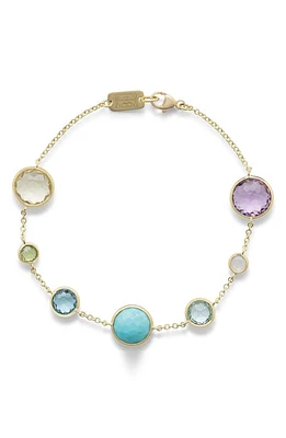 Ippolita Lollipop Multicolored Gemstone Link Bracelet in Green Gold at Nordstrom, Size 2