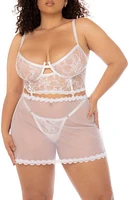 Mapale 2-in-1 Bustier, Skirt & Thong Set White at Nordstrom,